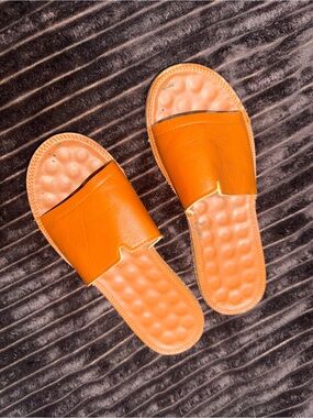 Orange Slide Sandals